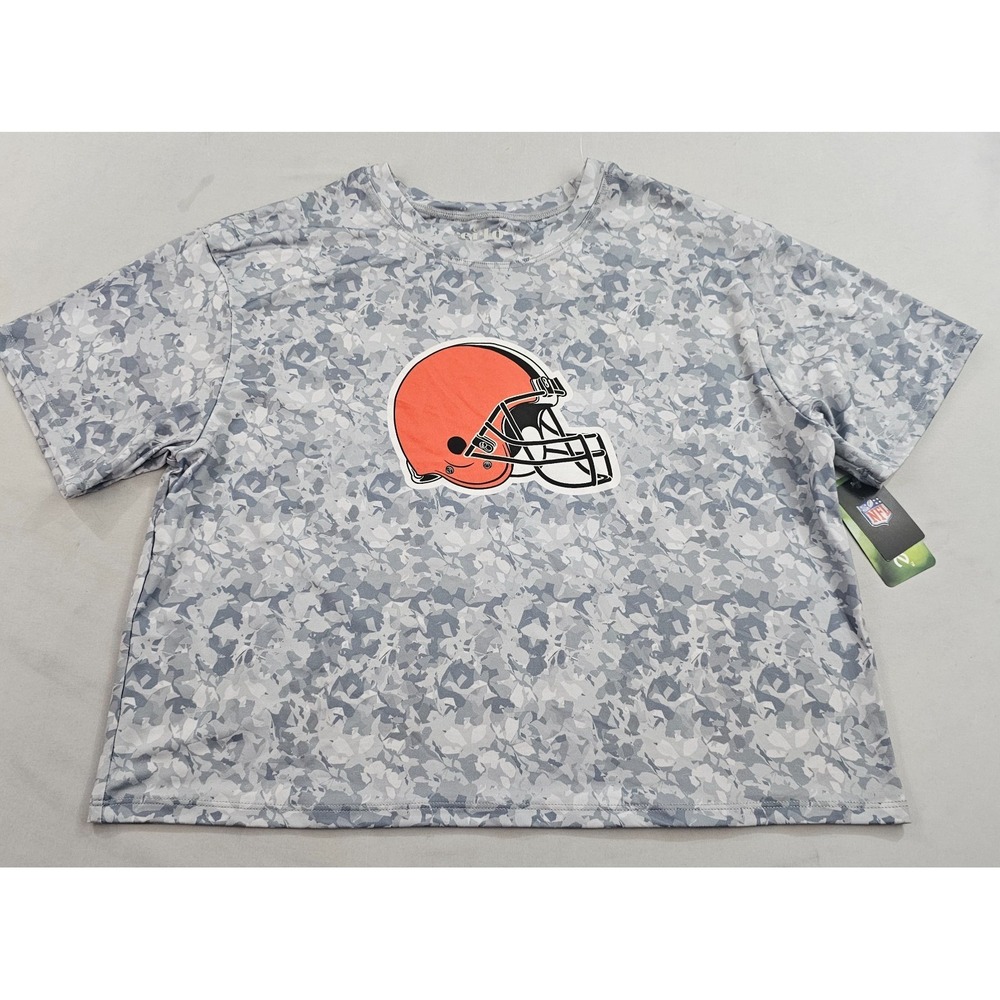 Certo Cleveland Browns NFL T-Shirt Womens Small Grey Camo Ecotive Stretch USA